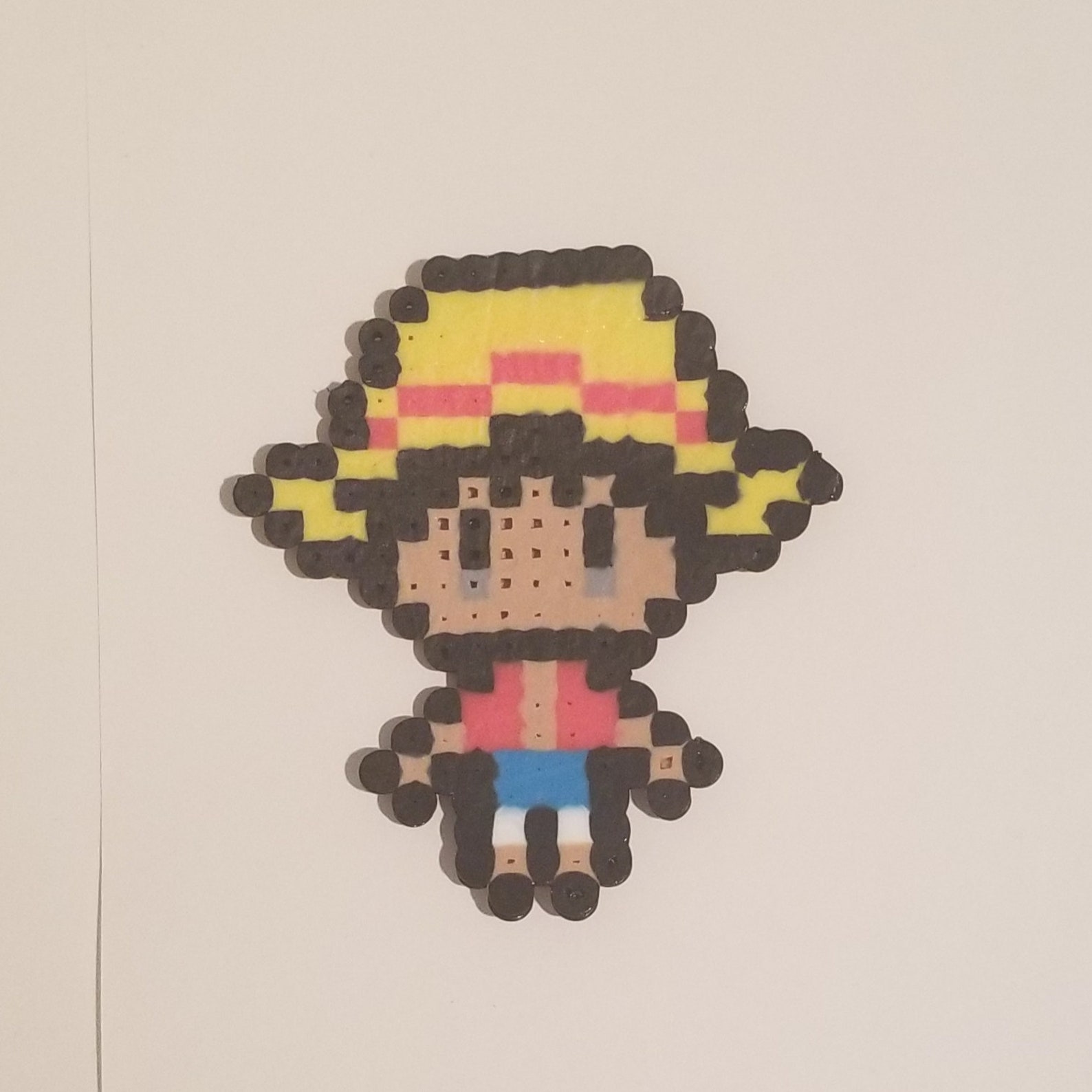 One Piece Straw Hats Perler Bead Sprites Etsy