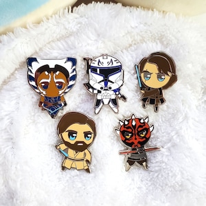 Star Wars The Clone Wars Pins ( Ashoka Tano, Captain Rex, Darth Maul, Obi-Wan Kenobi, Anakin Skywalker )