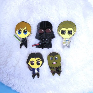 Star Wars Original Trilogy Pins (Darth Vader, Luke Skywalker, Leia Organa, Han Solo, Chewbacca)