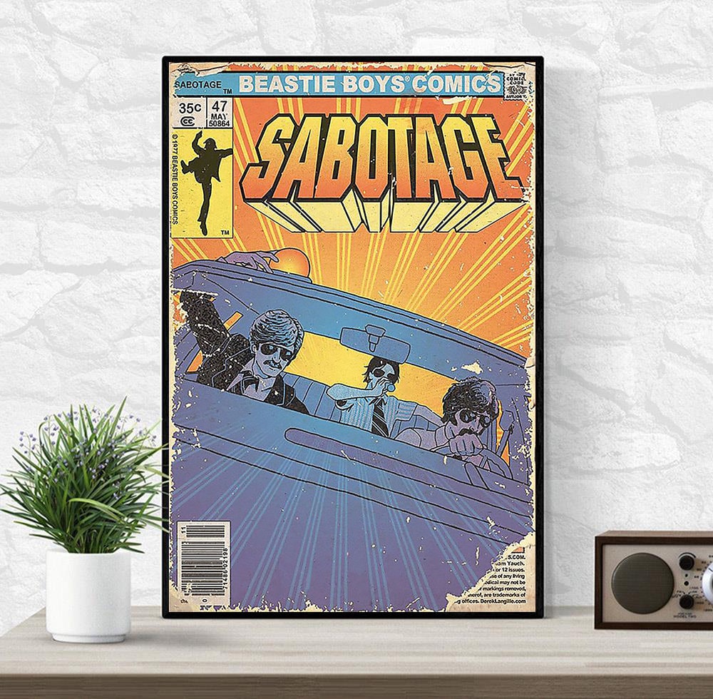 Vintage Beastie Boys Comics Sabotage Premium Matte Vertical Posters