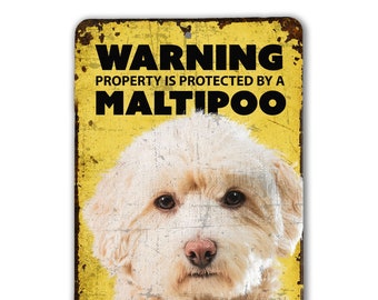 Warning Maltipoo Sign | Dog Warning Sign | Maltipoo Sign
