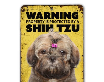 Señal de advertencia de Shih Tzu / Señal de advertencia de perro / Señal de Shih Tzu