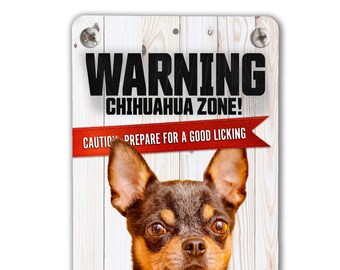 邦楽 Caution!/SERIKA with DOG Warning Chihuahua Zone Sign | Dog Warning Sign | Chihuahua