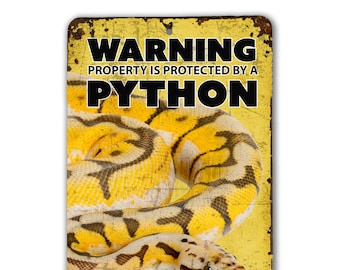 Warning Python Snake Sign | Python Snake Warning Sign | Python Sign