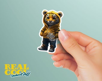 Little Tiger Sticker | Cute Tiger Sticker | Tiger In A Hoodie Sticker