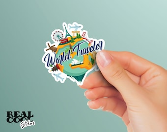 World Traveler  Sticker | Travel The World Sticker | Travel Decals