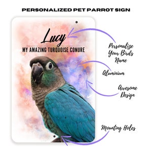 Personalized Turquoise Conure Sign | Personalized Name Turquoise Conure Sign