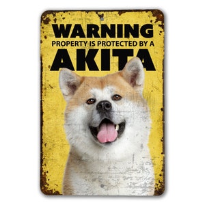 Warning Akita Inu Sign | Dog Warning Sign | Akita Sign