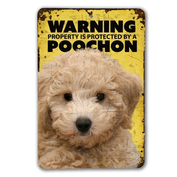 Warning Poochon Sign | Dog Warning Sign | Poochon Sign