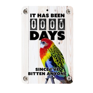 Rosella Gebissen Schild | Rosella Papagei Zeichen | Rosella Papagei Zeichen