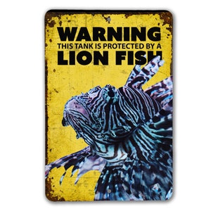 Warning Lion Fish Sign | Lion Fish Warning Sign | Aquarium Sign