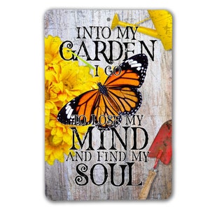 Garden Sign | Aluminum Garden Signs | Monarch Butterfly Garden Sign