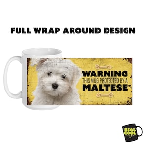 Maltese Mug | Warning Maltese Coffee Mug | 15oz Maltese Coffee Mug
