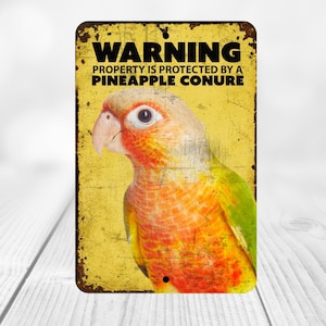 Pineapple Conure Warning Sign | Parrot Warning Sign | Pineapple Conure Sign