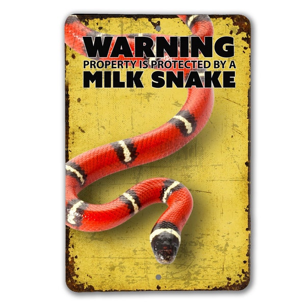Panneau d'avertissement de serpent de lait | Panneau d'avertissement de serpent de lait | Signe du serpent de lait