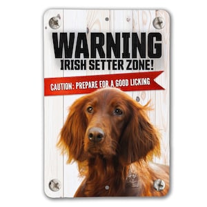Irish Setter Warning Sign | Distressed Irish Seller Warning Sign | Rustic Irish Setter Sign