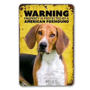 Achtung American Foxhound Schild | Hund Warnschild | Amerikanischer Foxhound