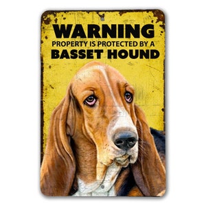 Warning Basset Hound Sign | Dog Warning Sign | Basset Hound Sign