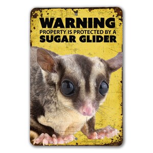 Achtung Zuckersegelschirm Schild | Sugar Glider Warnschild | Haustier Sugar Glider Zeichen