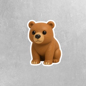 Grizzly Bear Sticker | Cartoon Grizzly Bear Sticker | Grizzly Bear Decal