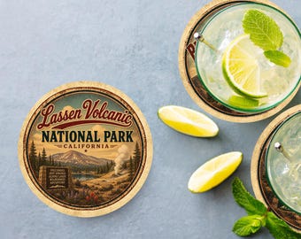 Lassen Volcanic National Park Ceramic Coaster – 4" Round