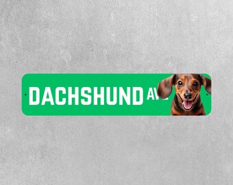 Straatnaambord teckel |  Bord Teckel Avenue | Hotdogbord