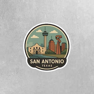 San Antonio Sticker | San Antonio Travel Decal | San Antonio Illustration Sticker