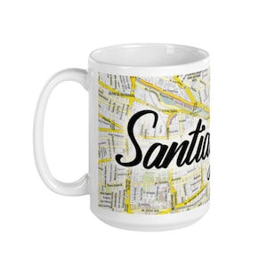 Santiago City Map Tasse | Santiago Kaffeebecher | Santiago Chile Becher