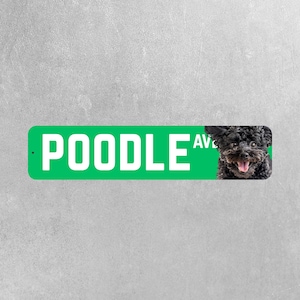 Poodle Street Sign |  Black Poodle Ave Sign | Poodle Sign