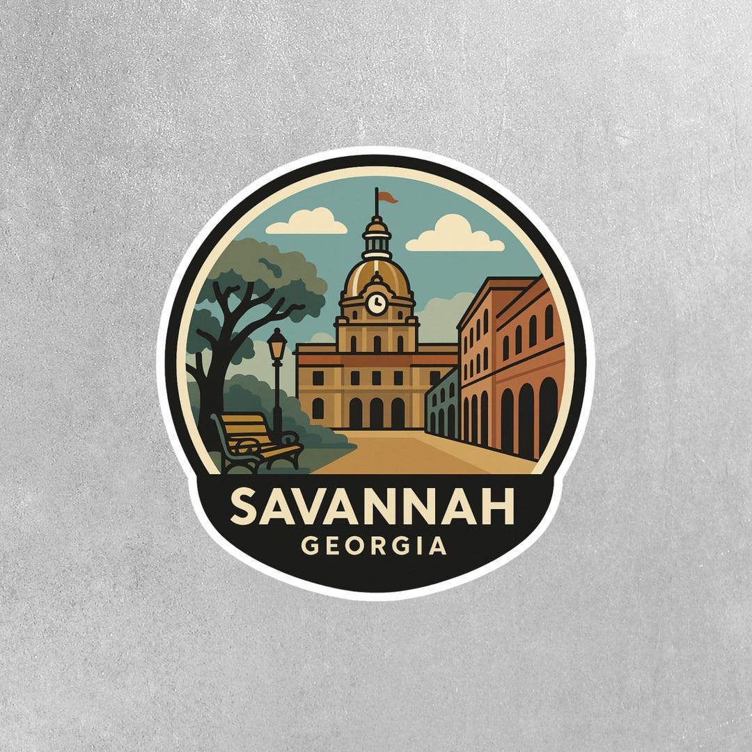Savannah Georgia Sticker | Savannah Travel Decal | Savannah ...