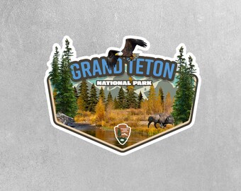 Spilla EagleEmblems Parco Nazionale Grand Teton - 2,5 Cm, Colore Marrone, Regalo Da Collezione