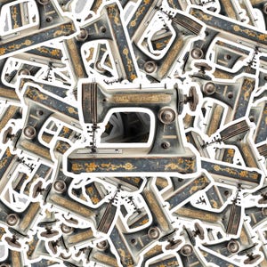 Vintage Sewing Machine Sticker - Old Fashioned Sewing Machine Sticker ...