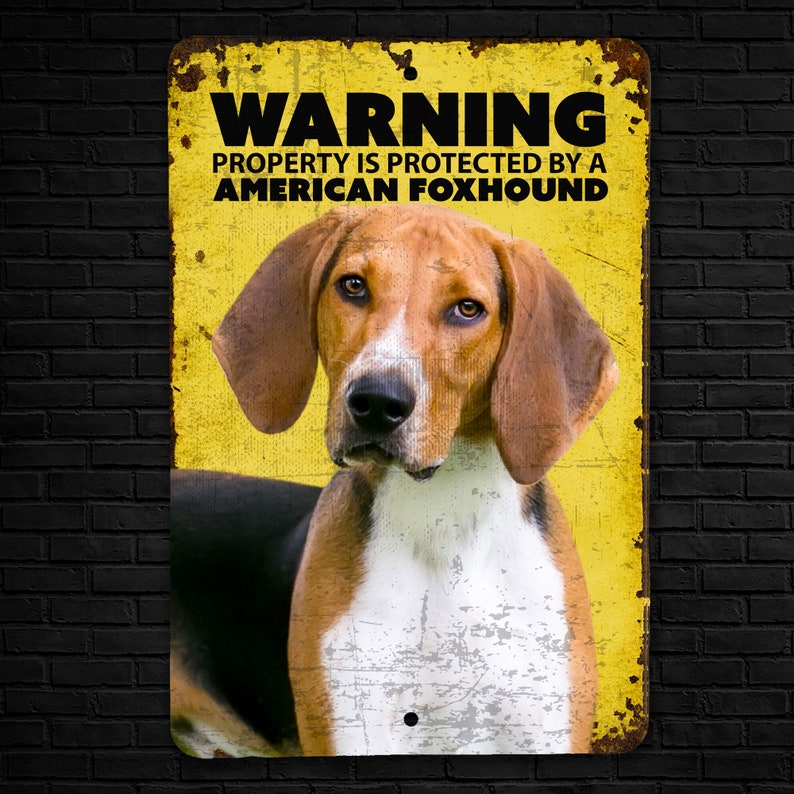Warning American Foxhound Sign Dog Warning Sign American Foxhound Sign image 2
