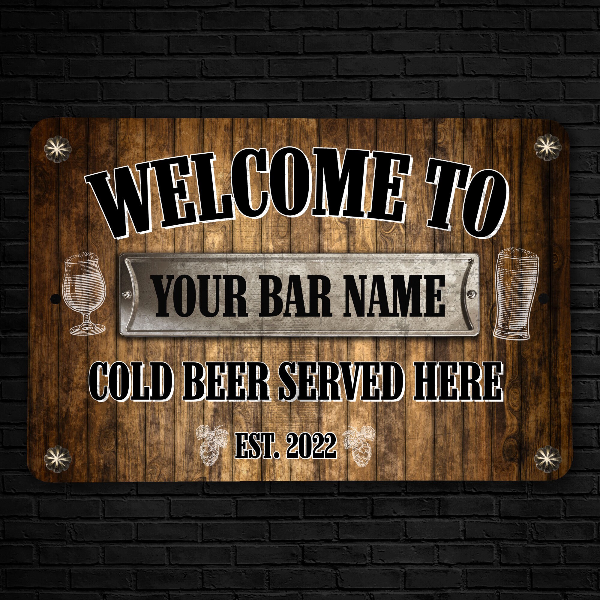 Personalized Bar Sign | Man Cave Sign | Bar Signs | Garage Sign - Etsy