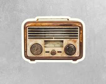 Vintage Radio Sticker - Old Fashioned Radio Sticker - Radio Decal - Junk Journal Stickers