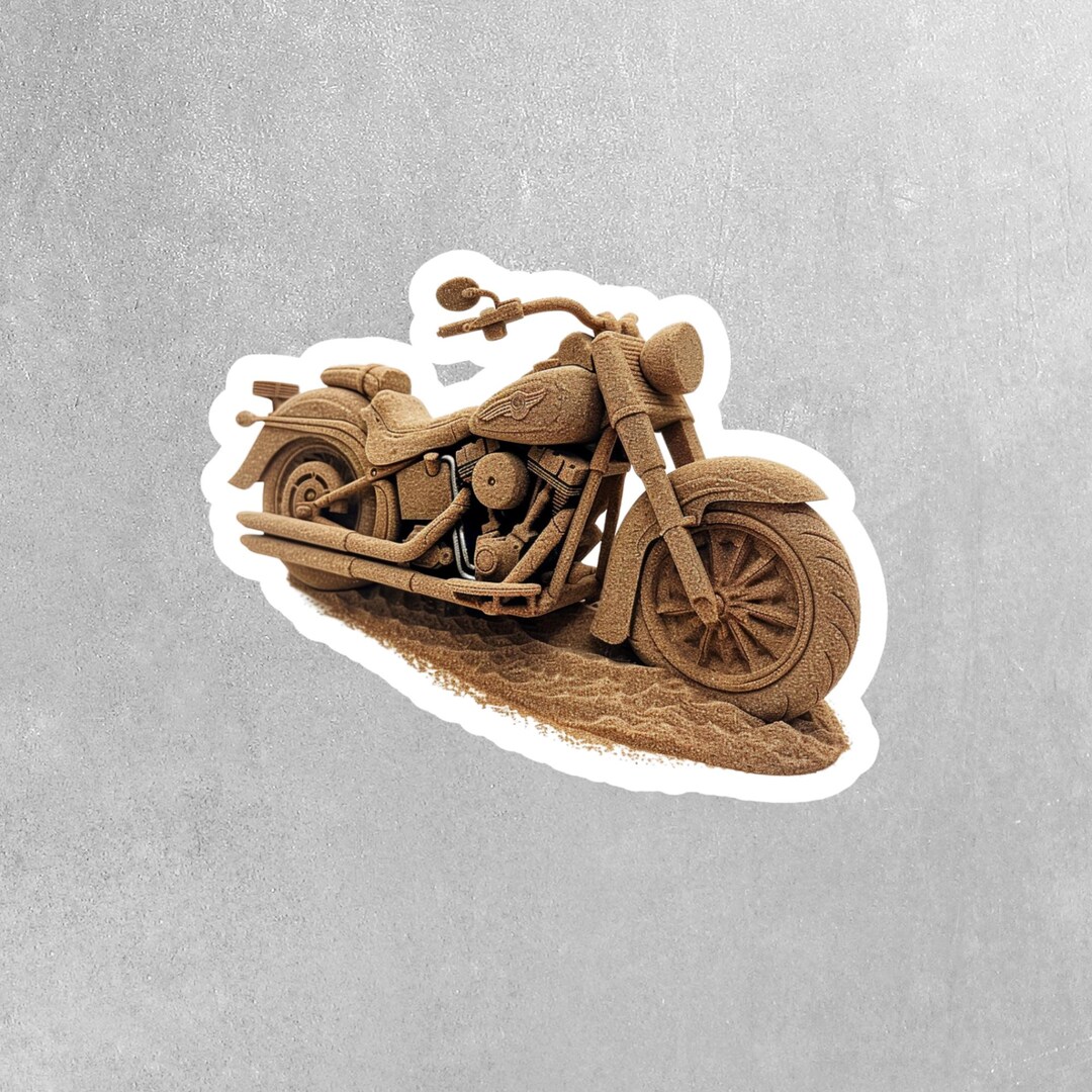 Sand Cycle Sticker - Cute Sand Motorcycle Sticker for Laptop, Car, or ...