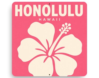 Honolulu Aluminum Sign | Hawaii Souvenir | 12” x 12” Wall Art