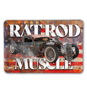 Rat Rod Sign | American Muscle Car Sign | Man Cave Signs