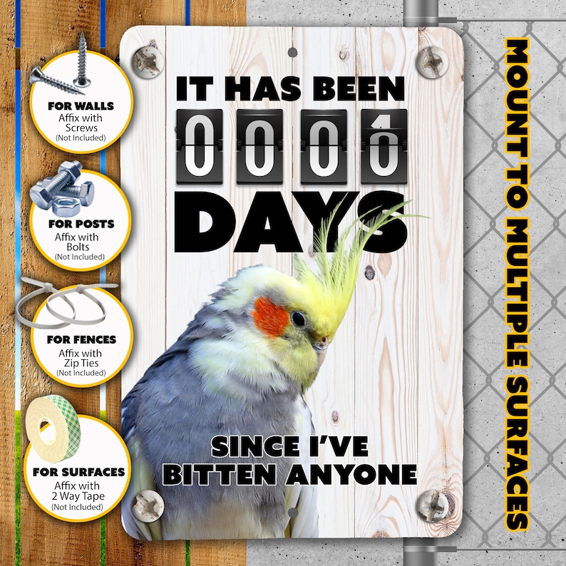 Cockatiel Bite Sign | Cockatiel Parrot Sign - Etsy