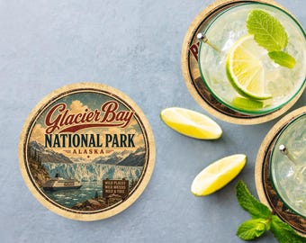 Glacier Bay National Park Ceramic Coaster – 4" Round