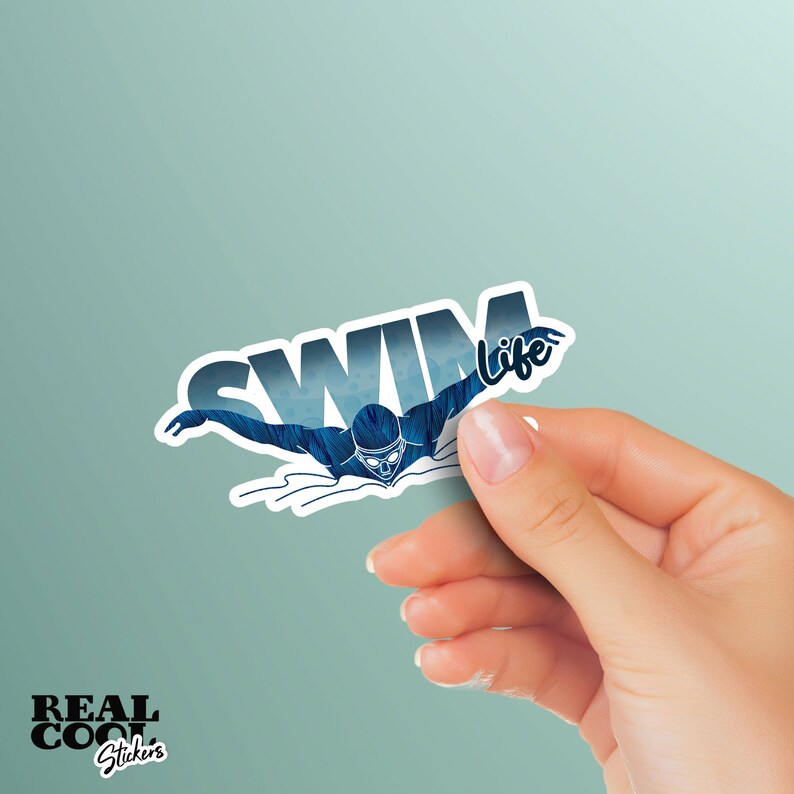 Swim Sticker Swimming Stickers Swim Team Sticker Swimmer Etsy
