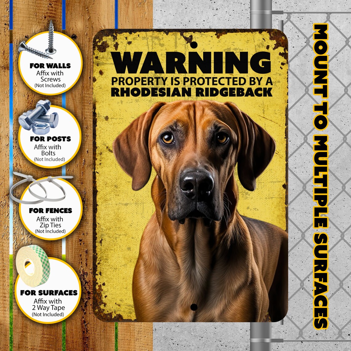 Rhodesian Ridgeback Sign | Dog Warning Sign | Rhodesian Ridgeback Sign ...
