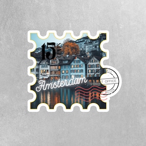 Amsterdam Sticker - Vintage Travel Décor, Retro Amsterdam Souvenir for Laptops, Water Bottles & Crafting