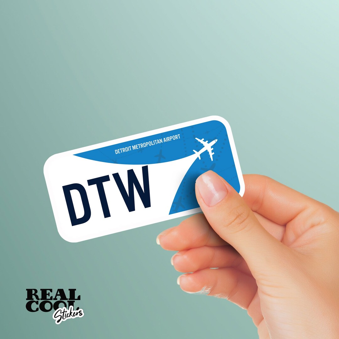 DTW Airport Code Sticker IATA Code Stickers Detroit Metropolitan ...