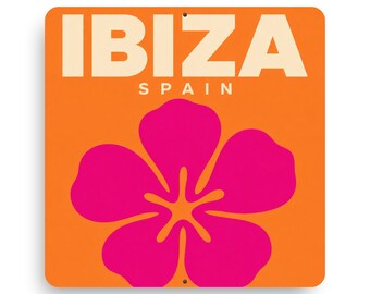 Ibiza Aluminum Sign | Spain Souvenir | 12” x 12” Wall Art