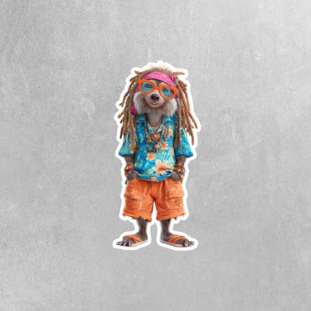 Dreadlocks Skunk Sticker: Funny Chillin’ Creatures Vinyl Decal - Etsy