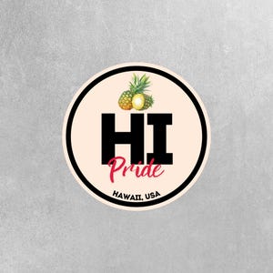 Hawaii Pride Sticker - Hawaii State Abbreviation Decal for Car, Laptop & Water Bottle | Perfect Hawaii Gift Souvenir