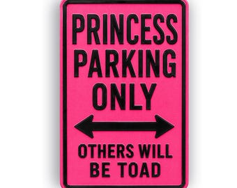 Parkingbord Princess – grappige nieuwe aluminium garagedecoratie