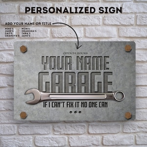 Custom Garage Sign, Personalized Garage Sign, Concrete Printed Design
