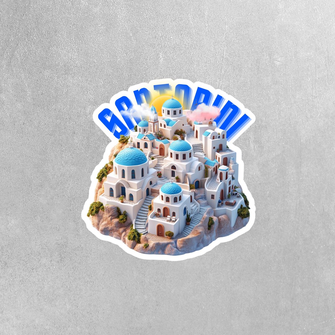 Santorini Greece Sticker | Greece Decal | Santorini Decal - Etsy